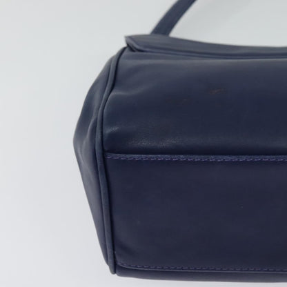 Celine Circle logo Leather, NAVY, LEATHER, Shoulder bag