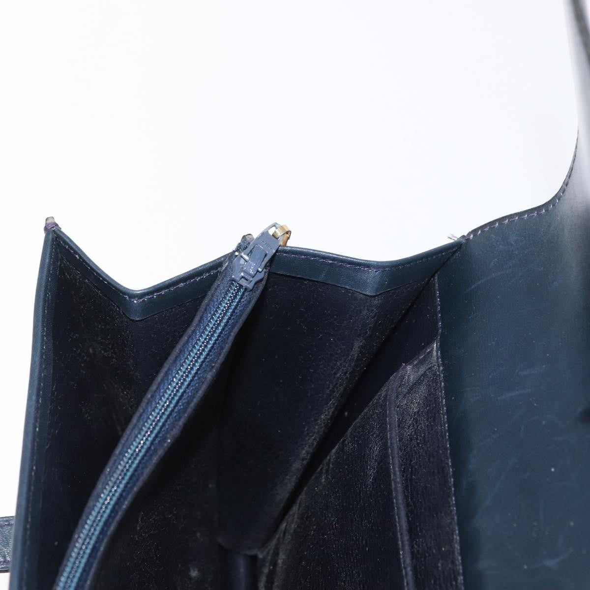 Christian Dior Vintage Handbag Leather, NAVY, LEATHER, Handbag
