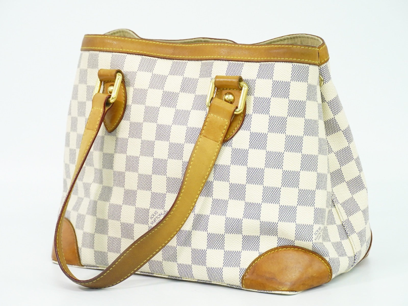Louis Vuitton Hampstead Handbag Damier, WHITE, CANVAS, Tote bag