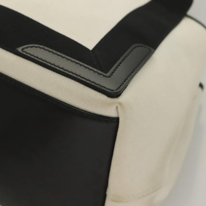 Balenciaga Navy Cabas Canvas with Leather, WHITE, CANVAS, Tote bag