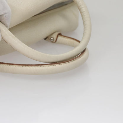 Salvatore Ferragamo Gancini handbag Leather, WHITE, LEATHER, Handbag