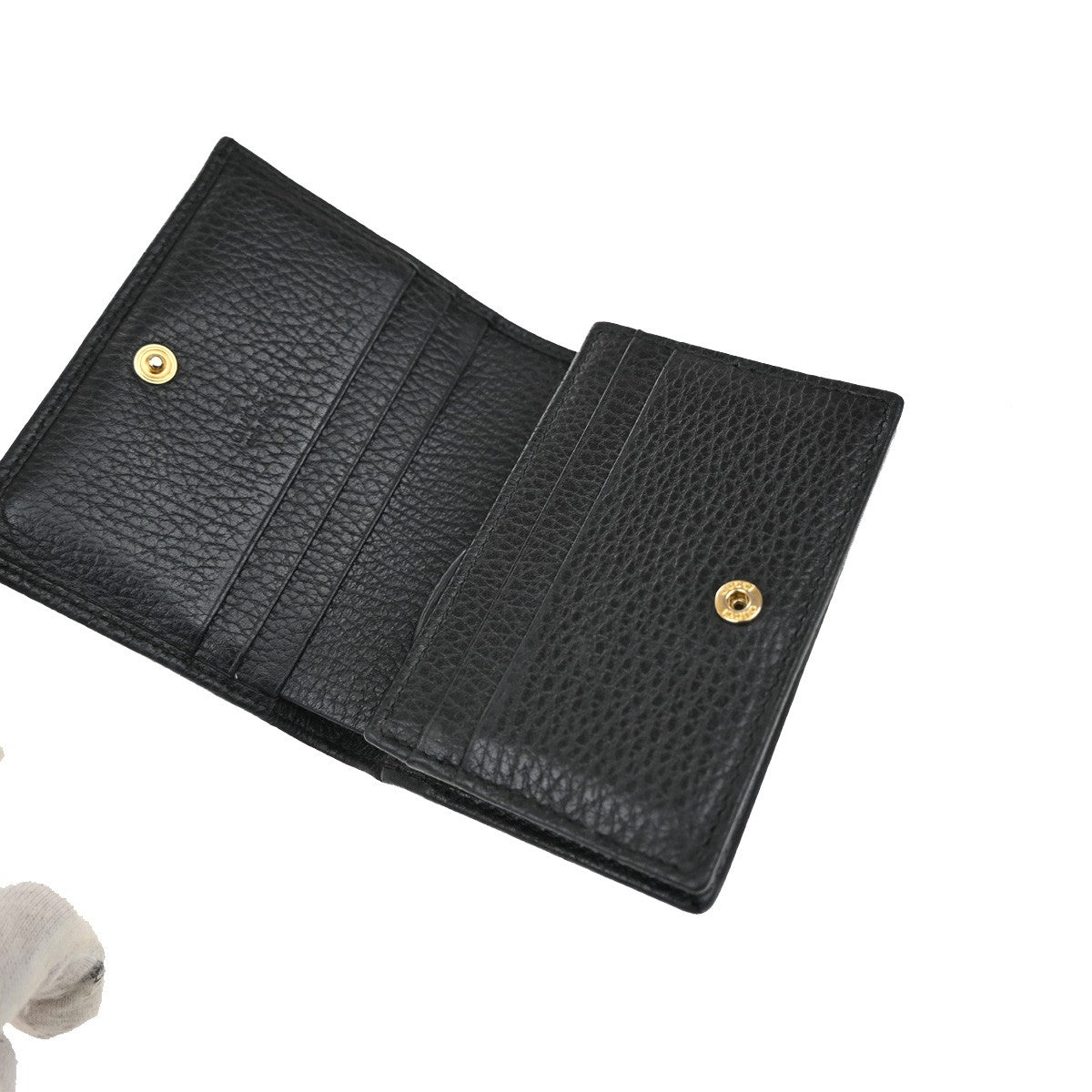 Gucci GG Marmont Flap Card Case Leather, BLACK, LEATHER, Wallets