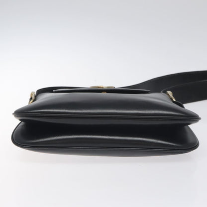 Gucci Vintage Flap Shoulder Bag Leather, BLACK, LEATHER, Shoulder bag