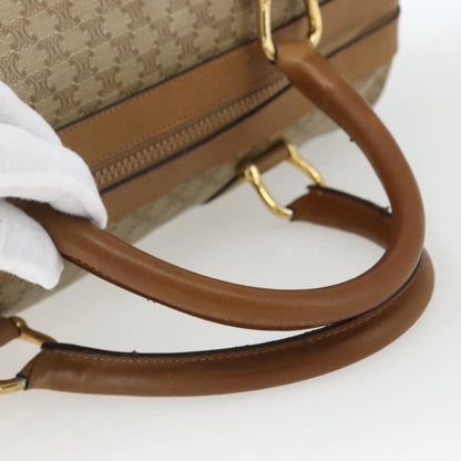 Celine Vintage Macadam Boston bag Canvas and Leather, BEIGE, CANVAS, Travel bag