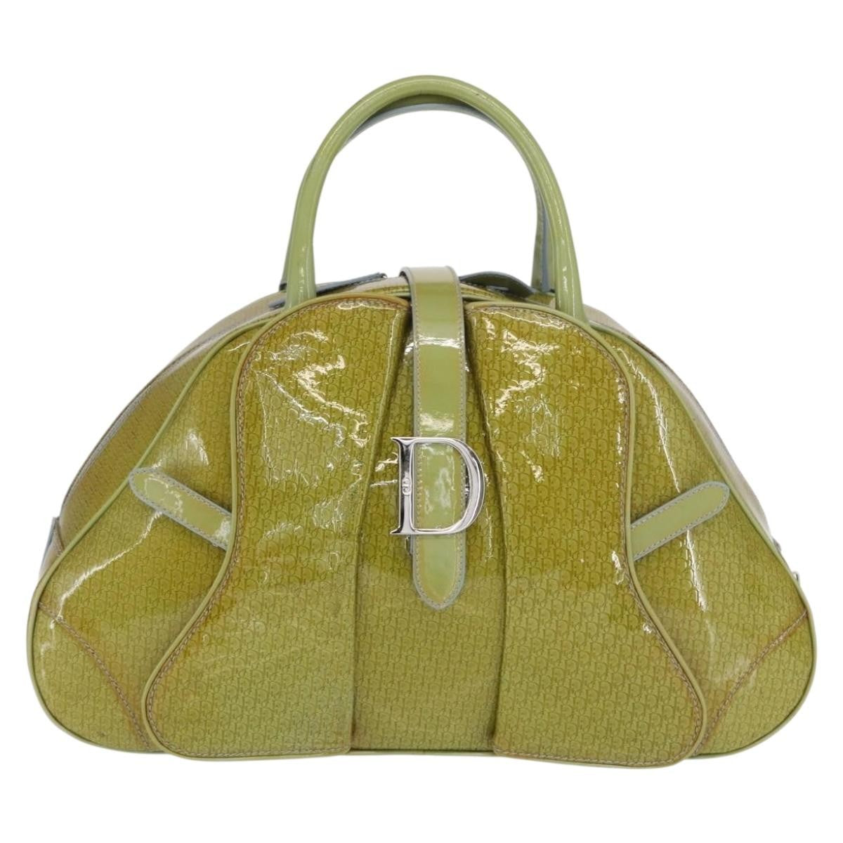 Christian Dior Vintage Saddle Bowler Bag Patent leather, GREEN, PATENT_LEATHER, Handbag