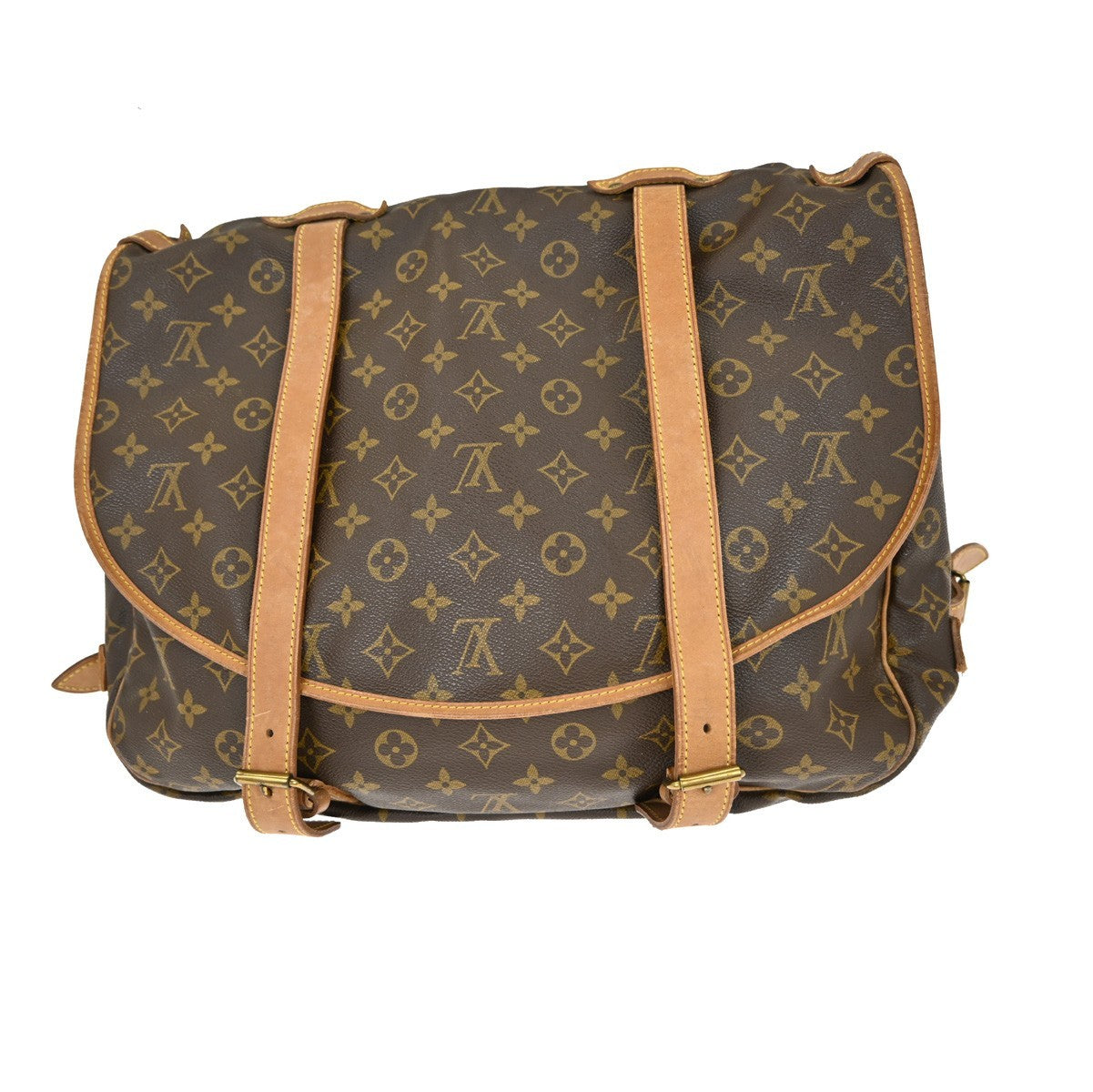 Louis Vuitton Saumur Handbag Monogram Canvas, BROWN, CANVAS, Shoulder bag