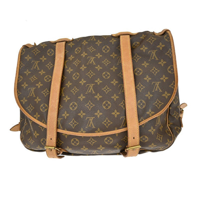 Louis Vuitton Saumur Handbag Monogram Canvas, BROWN, CANVAS, Shoulder bag