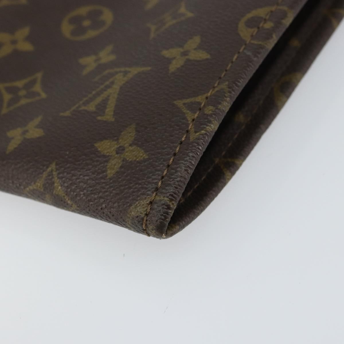 Louis Vuitton Poche Documents Monogram Canvas, BROWN, CANVAS, Clutche & pouche