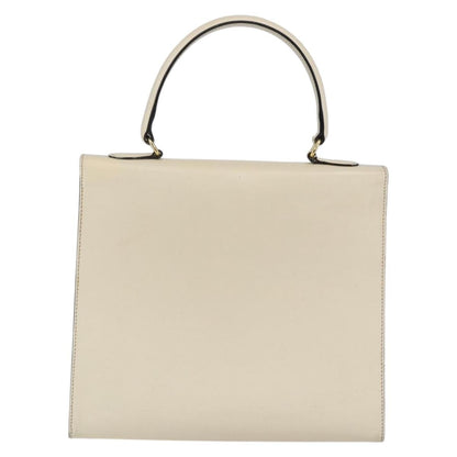 Celine Vintage Logo Top Handle Bag Leather, WHITE, LEATHER, Handbag