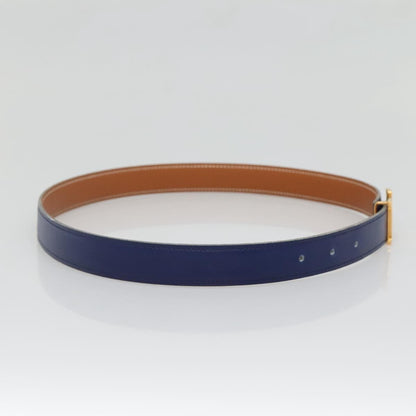 Hermes Constance Belt Leather, BLUE, LEATHER, Belts