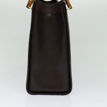 Gucci Bamboo Handle Tote Leather, BROWN, LEATHER, Tote bag
