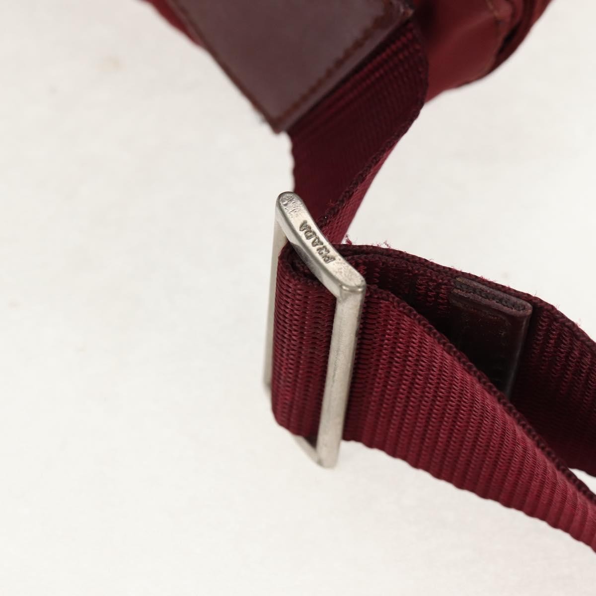 Prada Double Buckle Flap Messenger Bag Tessuto, BURGUNDY, NYLON, Shoulder bag