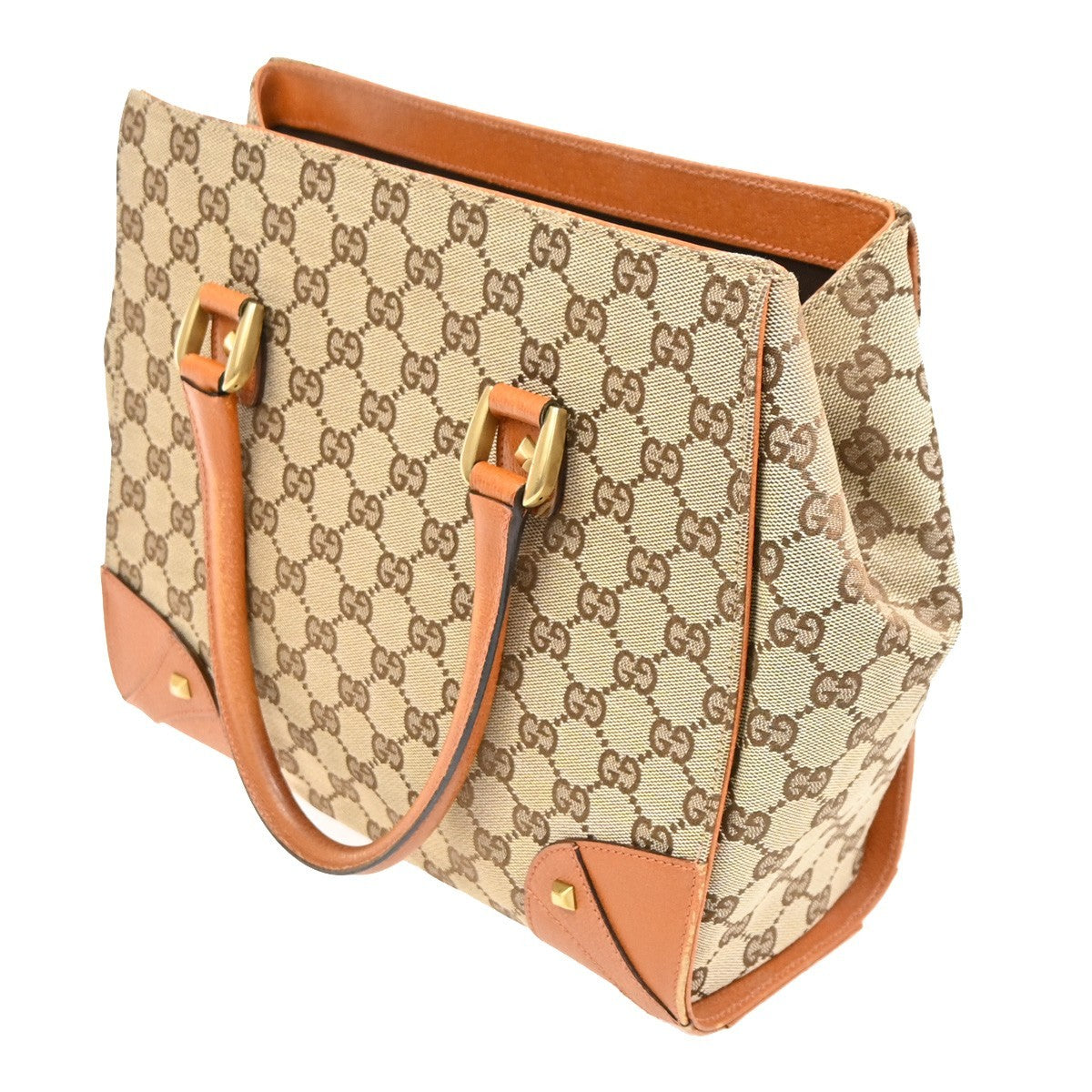 Gucci Nailhead Tote GG Canvas, BEIGE, CANVAS, Tote bag