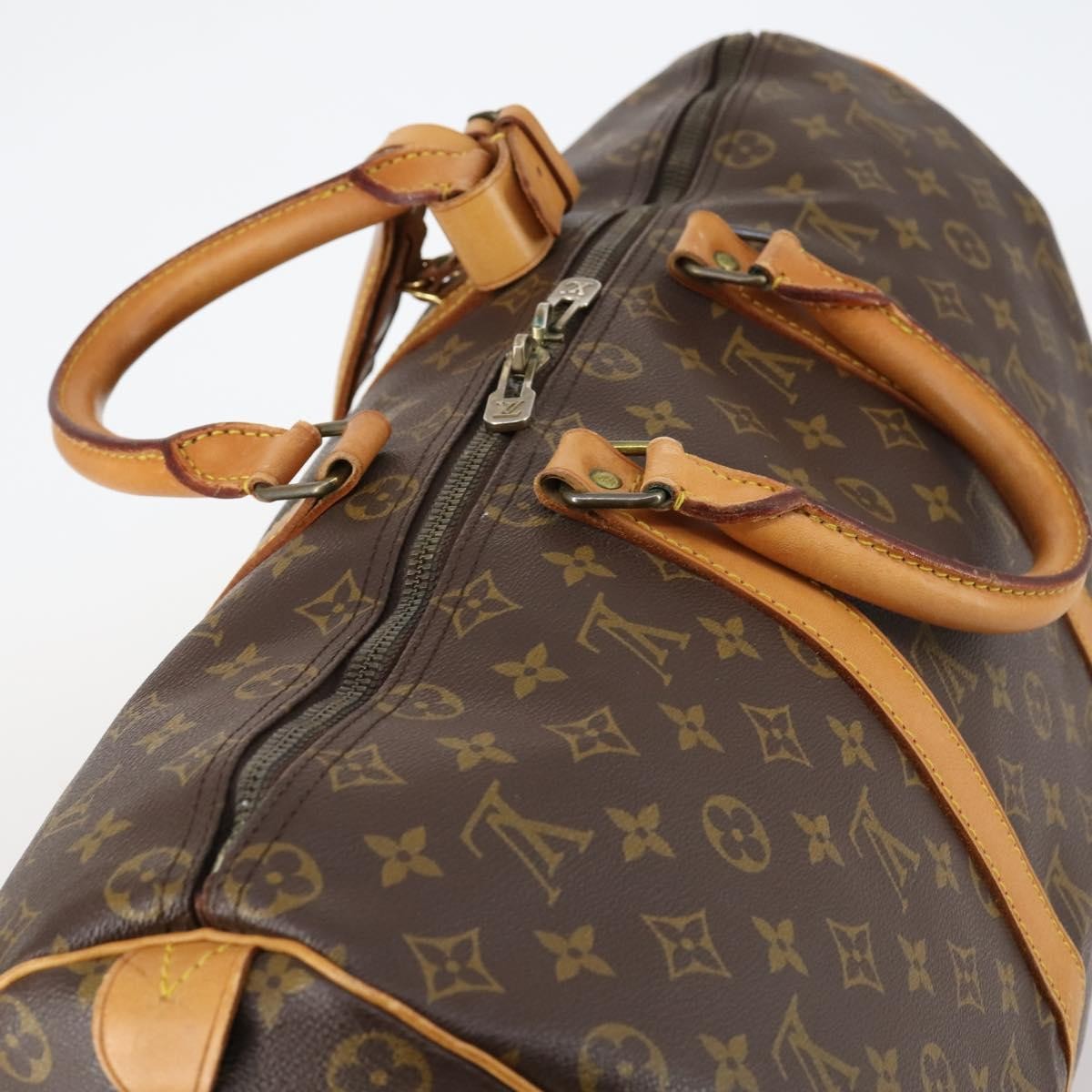 Louis Vuitton Keepall Bag Monogram Canvas, BROWN, CANVAS, Travel bag