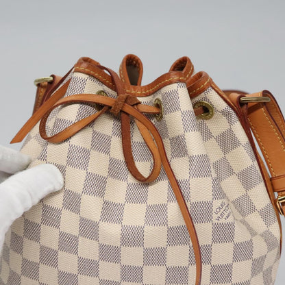 Louis Vuitton Noe Shoulder bag Damier azur, WHITE, CANVAS, Shoulder bag