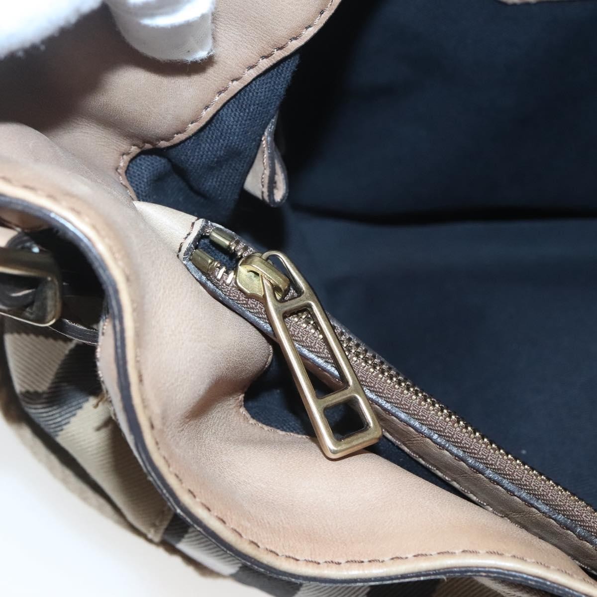 Burberry Parsons Hobo House Check Canvas and Leather, BEIGE, CANVAS, Shoulder bag