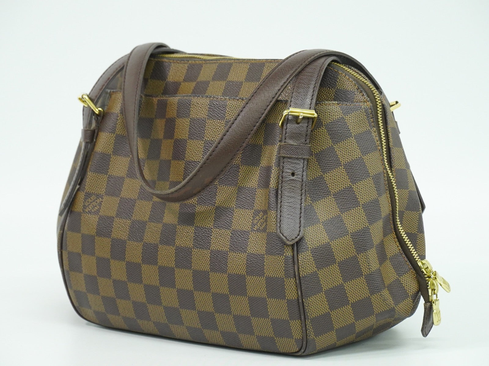 Louis Vuitton Belem Handbag Damier, BROWN, CANVAS, Shoulder bag