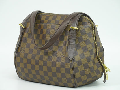 Louis Vuitton Belem Handbag Damier, BROWN, CANVAS, Shoulder bag