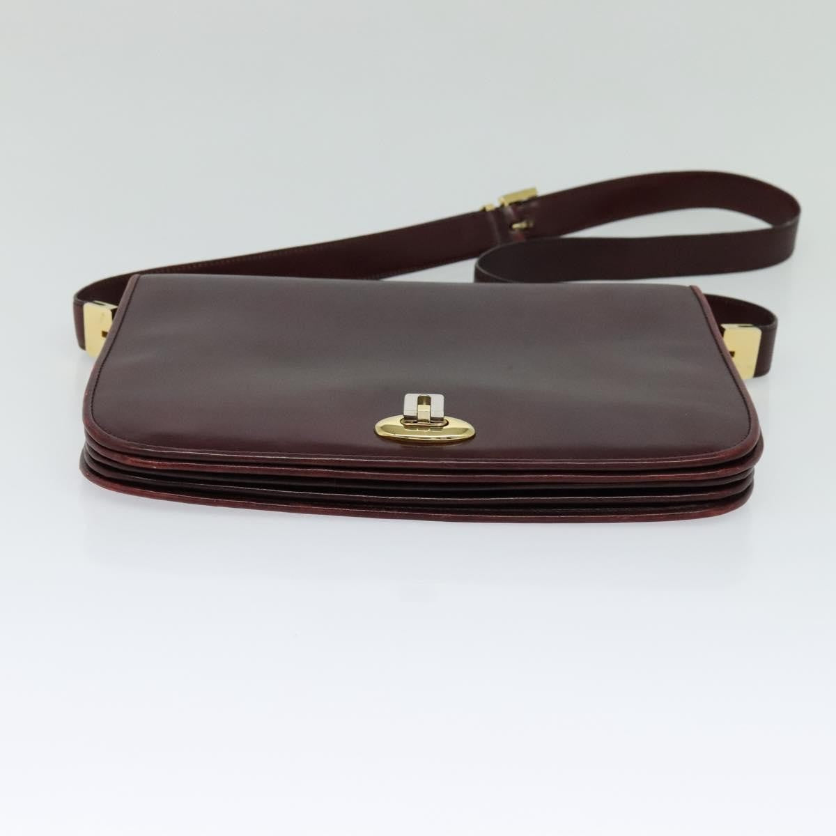 Bally Vintage Shoulder Bag Leather, Burgundy, Leather, Shoulder Bag