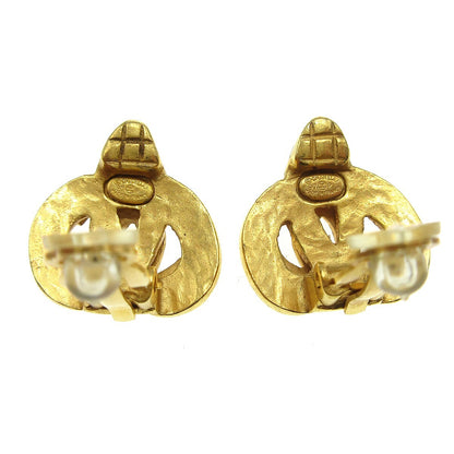 Chanel CC logo heart Gold-plated, GOLD, GOLD_PLATED, Earrings