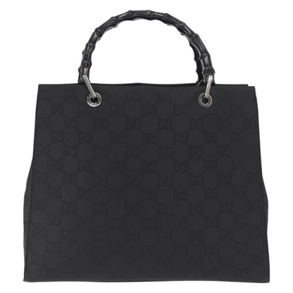 Gucci Bamboo tote bag Canvas, BLACK, CANVAS, Tote bag