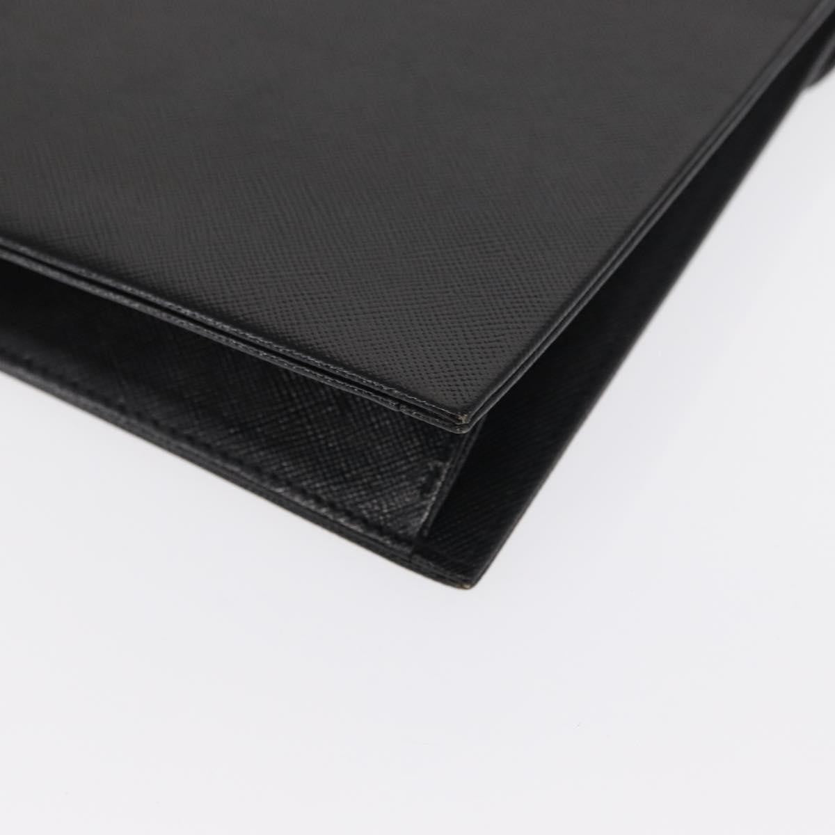 Saint Laurent Vintage Pouch Leather, BLACK, LEATHER, Clutche & pouche