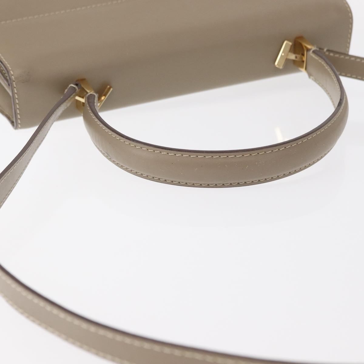 Salvatore Ferragamo Gancini Top Handle Flap Bag Leather, BEIGE, LEATHER, Handbag