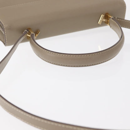 Salvatore Ferragamo Gancini Top Handle Flap Bag Leather, BEIGE, LEATHER, Handbag