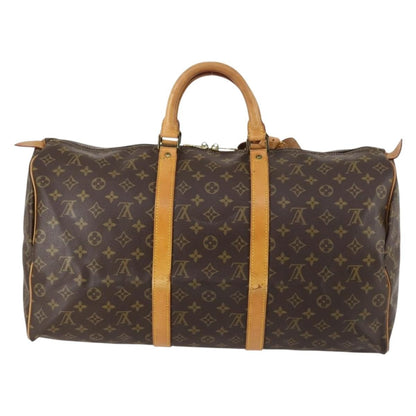 Louis Vuitton Keepall Bag Monogram Canvas, BROWN, CANVAS, Travel bag