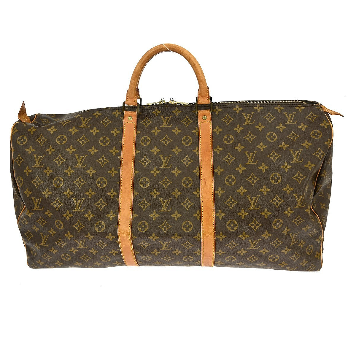 Louis Vuitton Keepall Bag Monogram Canvas, BROWN, CANVAS, Travel bag