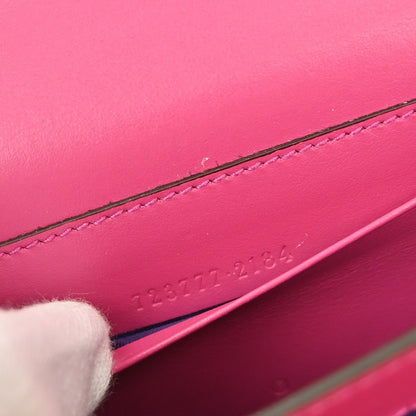 Gucci Petite GG Marmont Chain Wallet GG Matelasse Leather, PINK, LEATHER, Clutche & pouche