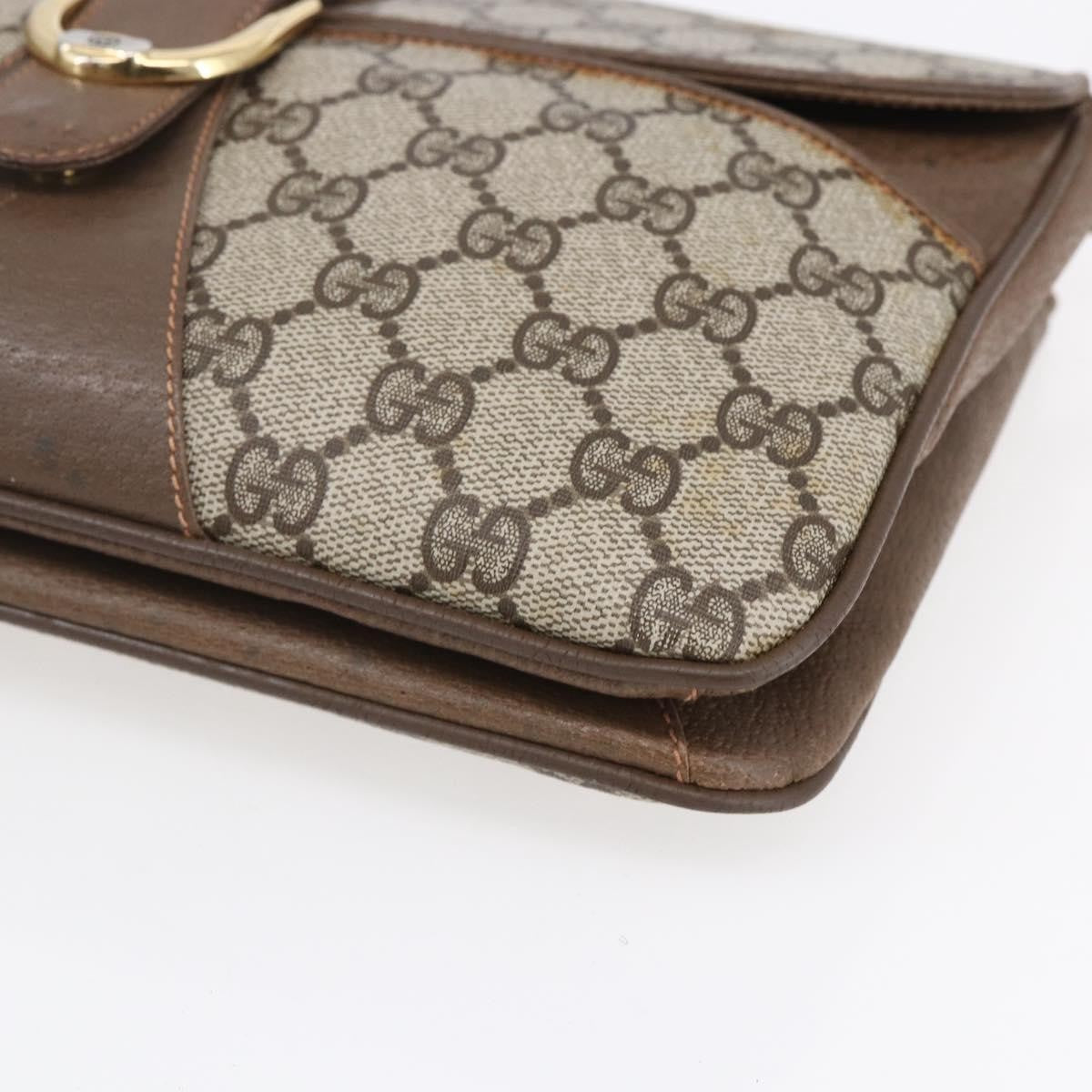 Gucci Vintage Shoulder Bag GG Canvas and Leather, BEIGE, CANVAS, Shoulder bag