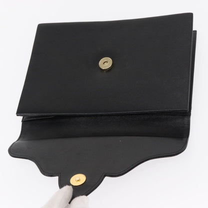 Saint Laurent Vintage Pouch Leather, BLACK, LEATHER, Clutche & pouche