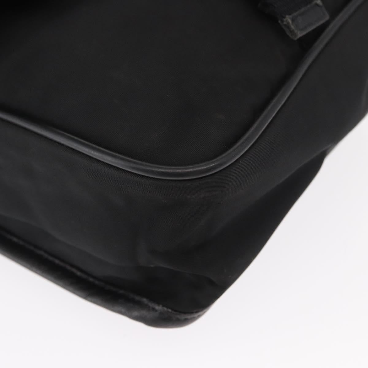 Prada Logo Flap Messenger Bag Tessuto, Black, Nylon, Shoulder Bag
