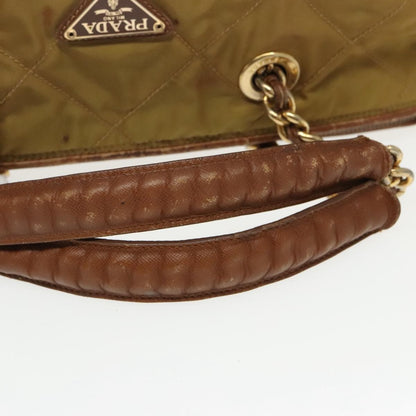 Prada Chain Shoulder Bag Tessuto, BEIGE, NYLON, Shoulder bag