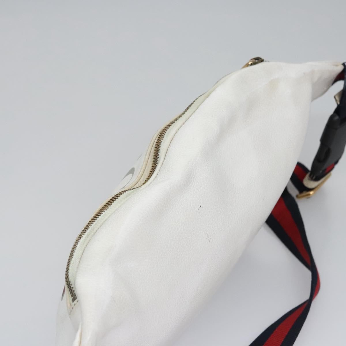 Gucci Logo Belt Bag Printed Leather, White, Leather, Shoulder Bag
