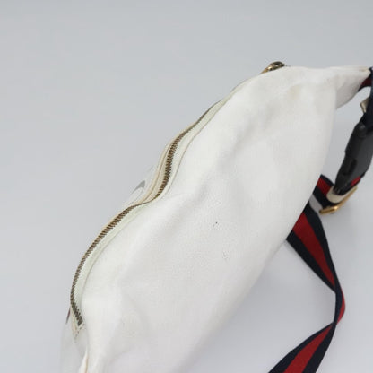 Gucci Logo Belt Bag Printed Leather, White, Leather, Shoulder Bag