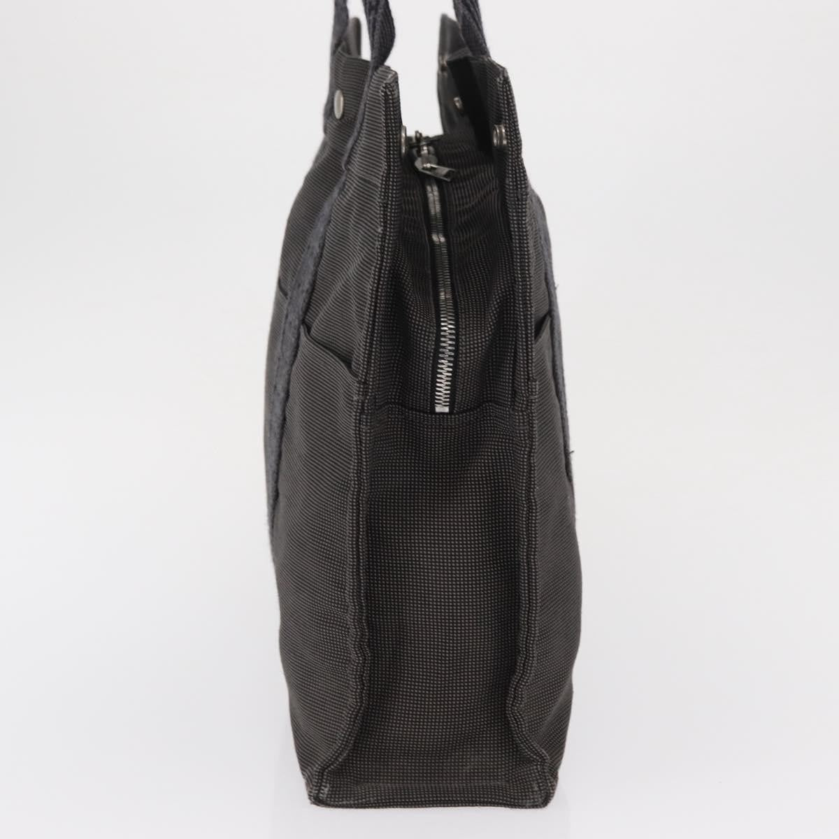 Hermes Fourre-tout Herline Canvas, GRAY, CANVAS, Tote bag