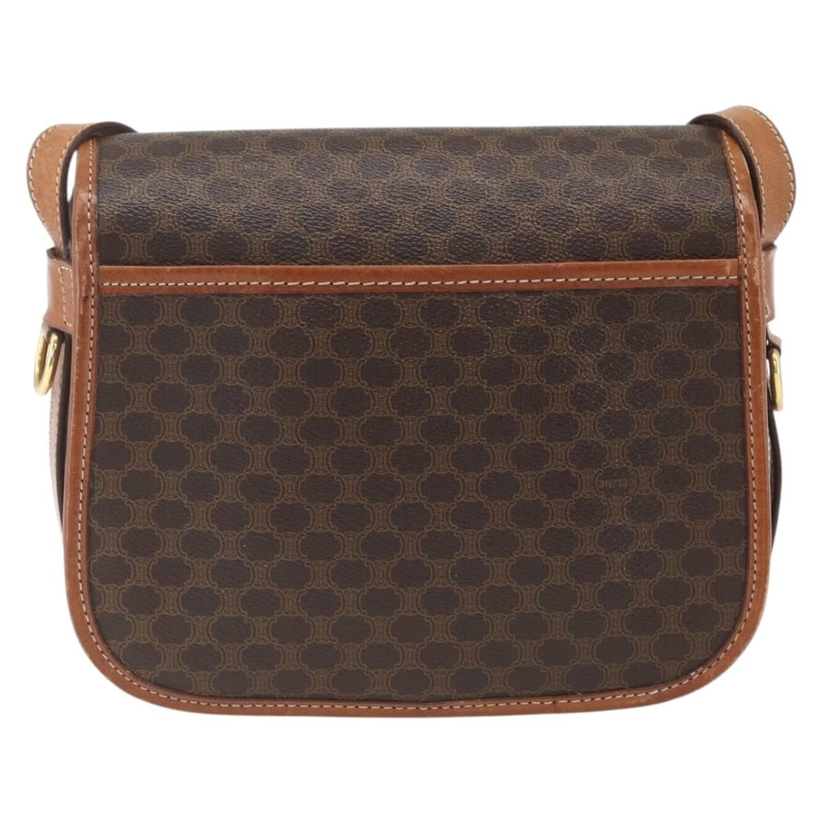 Celine Macadam Shoulder Bag PVC Leather, BROWN, PVC, Shoulder bag