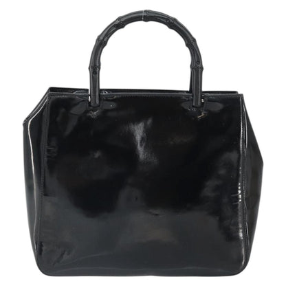 Gucci Vintage Bamboo Handle Bag Patent leather, BLACK, PATENT_LEATHER, Handbag