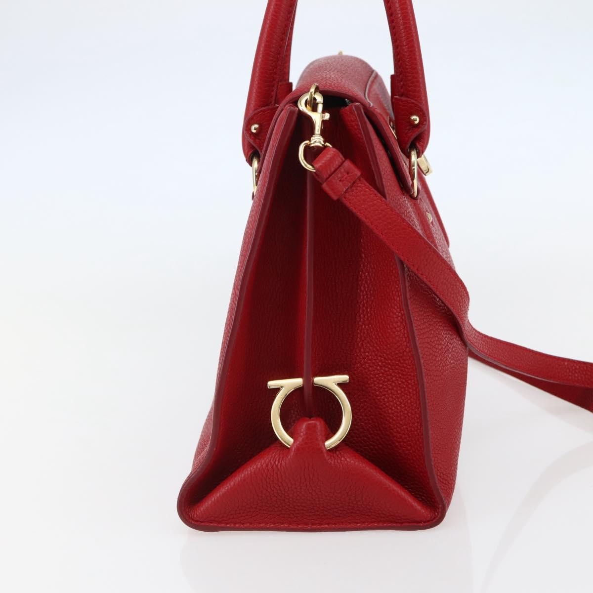 Salvatore Ferragamo Lotty Satchel Leather, RED, LEATHER, Handbag