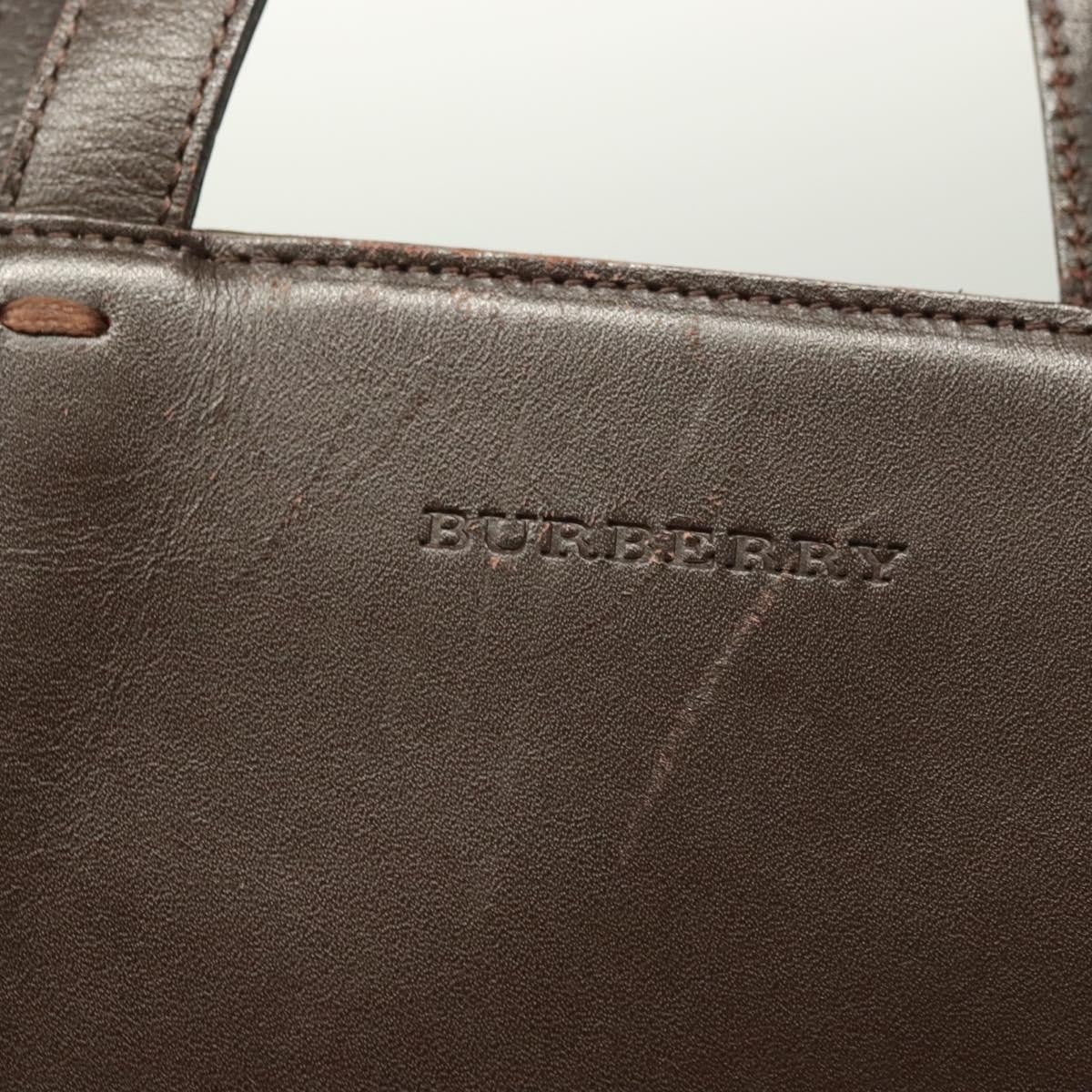 Burberry Vintage Handbag Leather, BROWN, LEATHER, Handbag