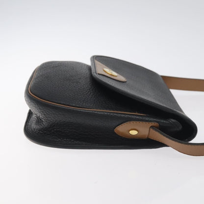 Christian Dior Vintage CD Flap Shoulder Bag Leather, BLACK, LEATHER, Shoulder bag