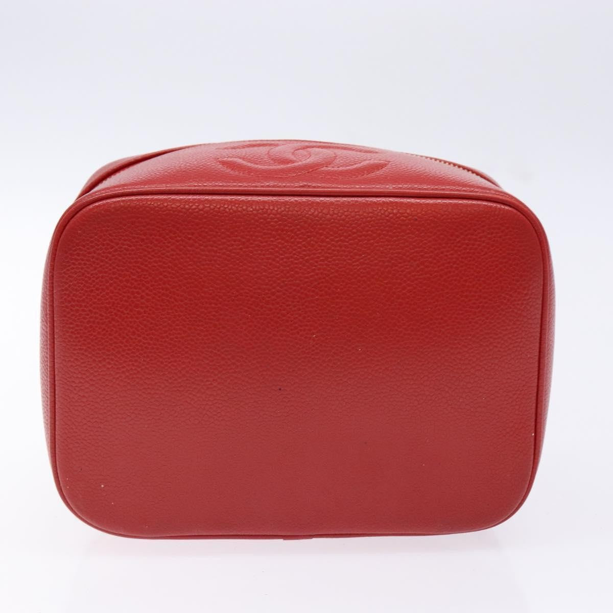 Chanel Vintage Timeless Zip Around Vanity Case Caviar, RED, CALFSKIN, Handbag