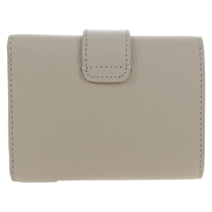 Celine Triomphe Trifold Wallet Leather, Beige, Leather, Wallet