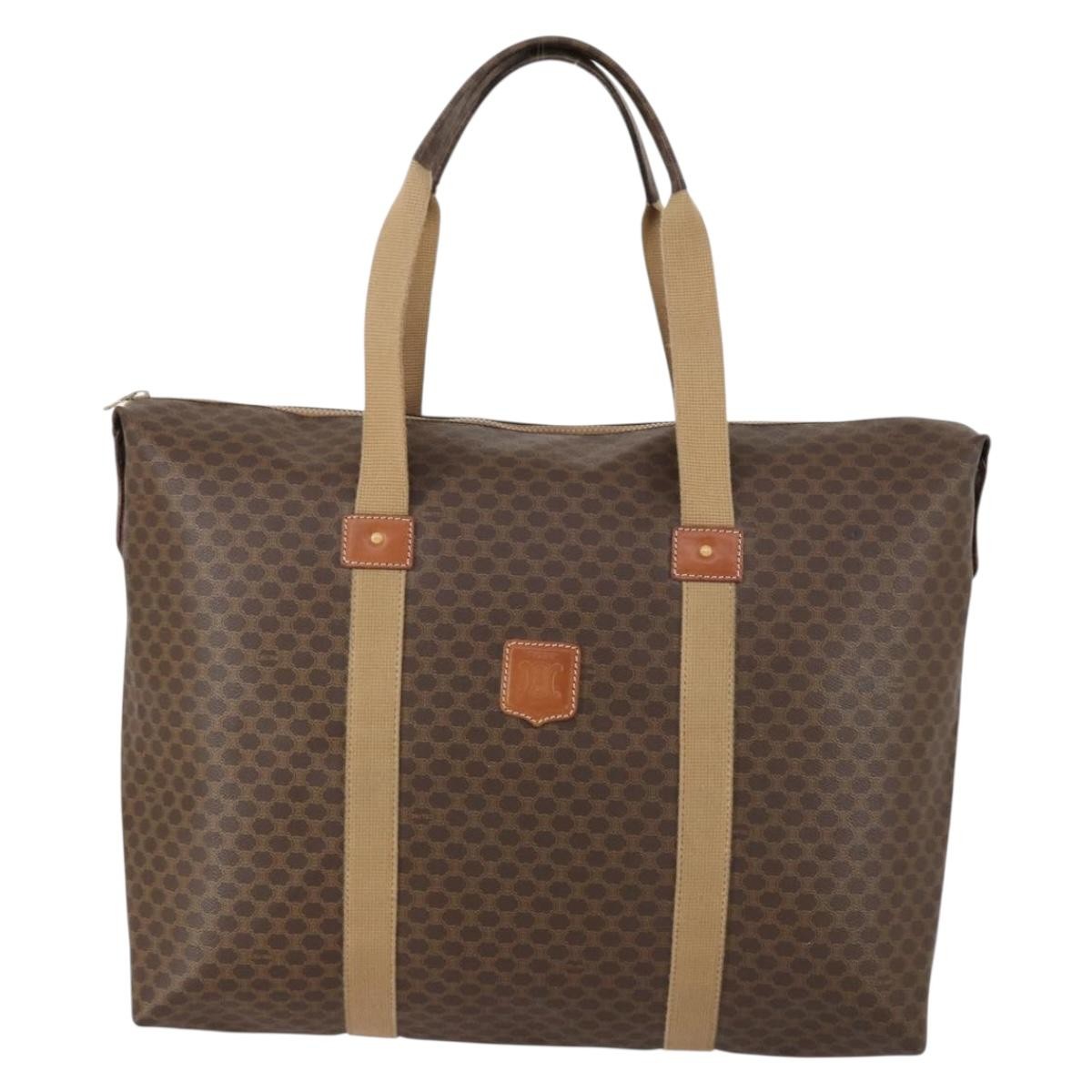 Celine Vintage Macadam Tote bag Canvas, BROWN, PVC, Tote bag