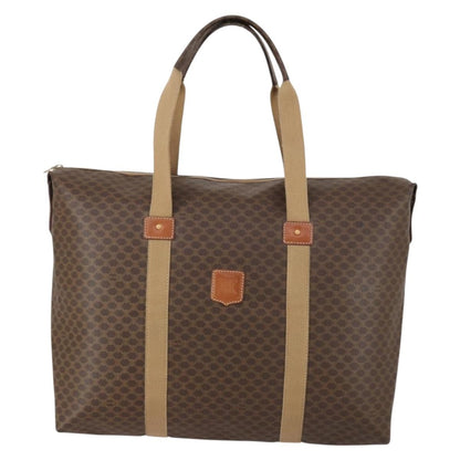 Celine Vintage Macadam Tote bag Canvas, BROWN, PVC, Tote bag
