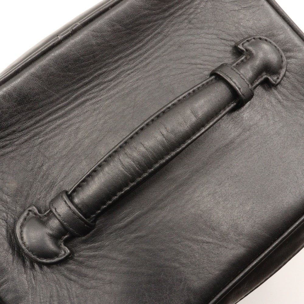 Chanel Vanity pouch Leather, BLACK, LEATHER, Toiletry Case