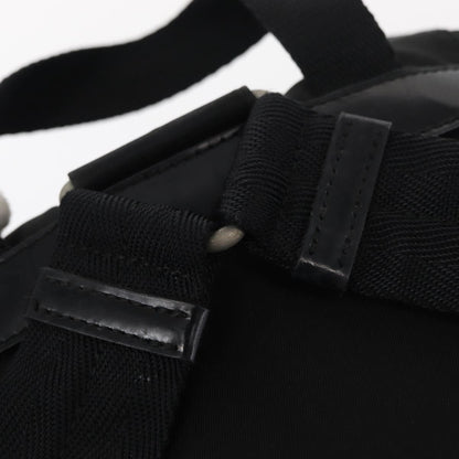 Prada Vela Double Front Pocket Backpack Tessuto with Saffiano Leather, BLACK, NYLON, Backpack