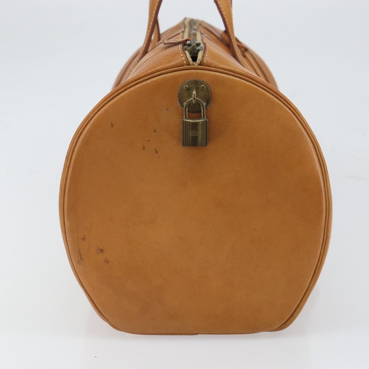 Hermes Vintage Convertible Boston Bag Leather, BROWN, LEATHER, Travel bag